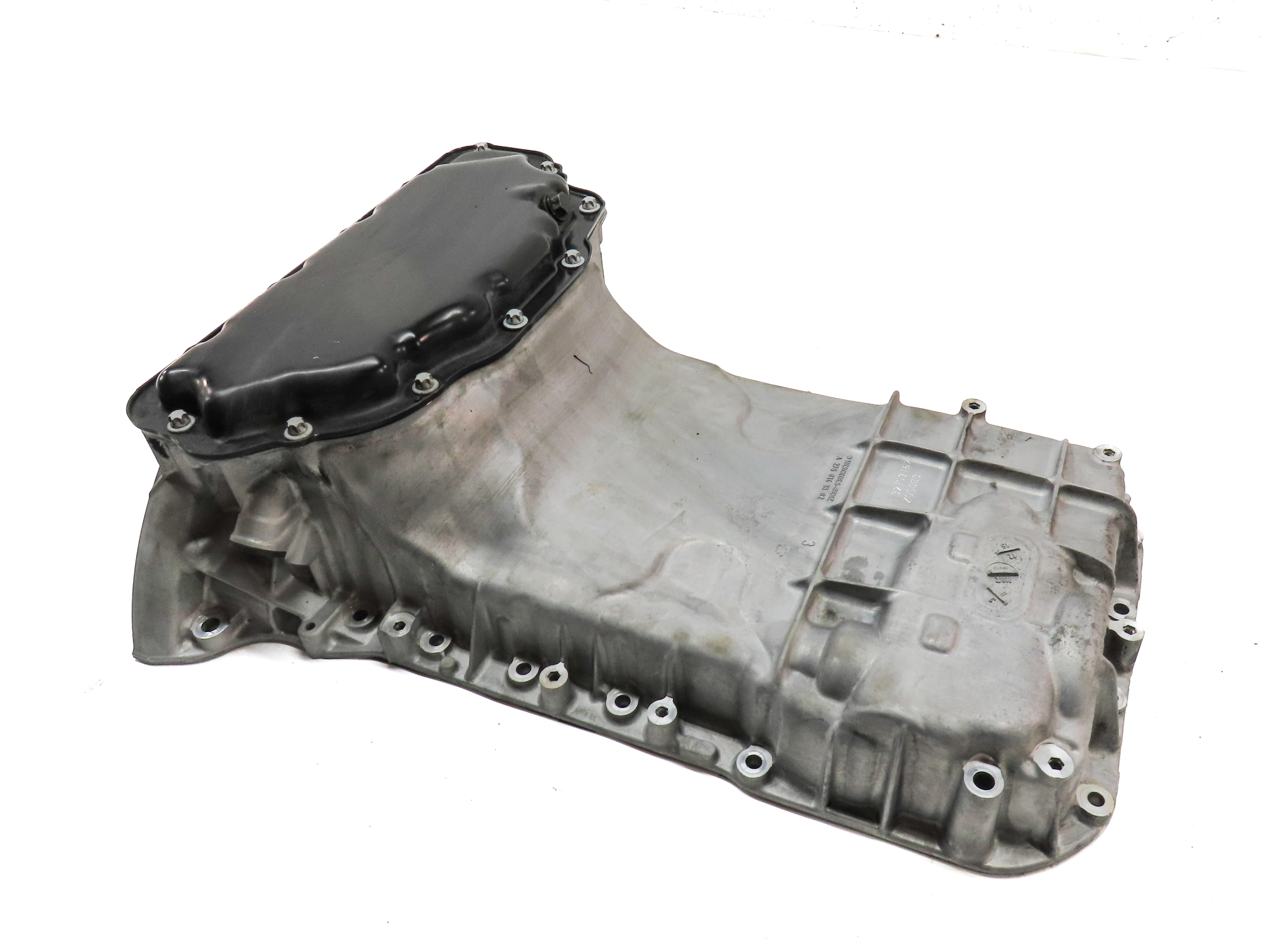 12 MERCEDES E350 (W212) 3.5L (276.952) UPPER & LOWER ENGINE OIL FLUID PAN SET/2 — exact item pictured